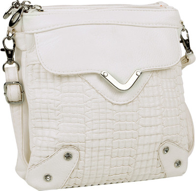 

Alessia Women Casual White Leatherette Sling Bag