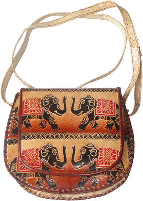 

Banga Bhandar Women Casual Beige, Brown Genuine Leather Sling Bag