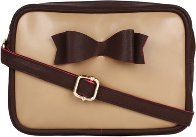 

Pretty Things Women Casual Brown PU Sling Bag