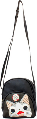 

Heels & Handles Women Casual Black Leatherette Sling Bag