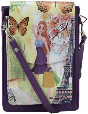 

Coash Women Purple PU Messenger Bag