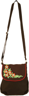 

Bag Factory Girls Casual Black, Orange Canvas Sling Bag