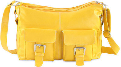 

Goodwill Leather Art Women Casual Yellow PU Sling Bag