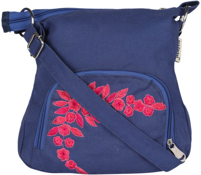 

Pickpocket Women Casual Blue Cotton, Canvas Sling Bag