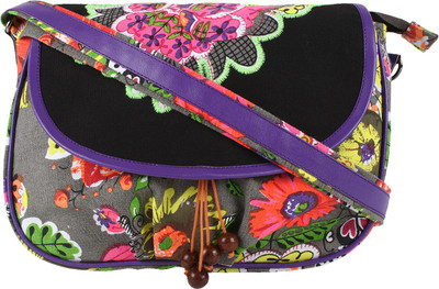

Anekaant Women Casual Multicolor Canvas, PU Sling Bag
