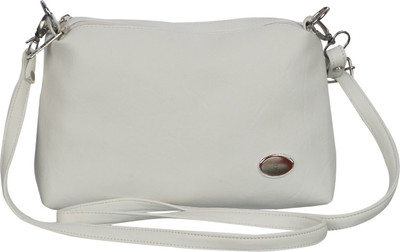 

Leather Land Women Formal White Leatherette Sling Bag