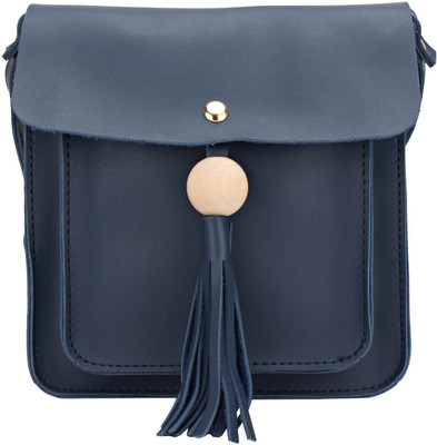 

CREATIVE EMBELLISHMENT Women Casual Blue PU Sling Bag