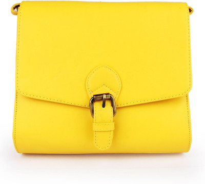

SSS Women Casual Yellow Leatherette Sling Bag