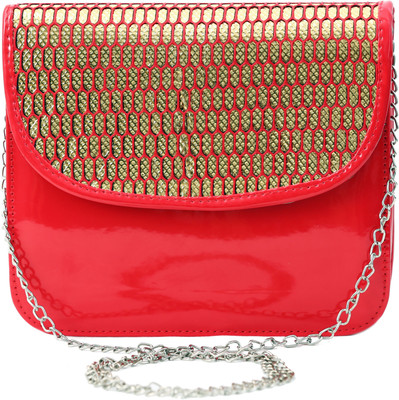 

Felicita Girls Evening/Party Red, Gold PU Sling Bag, Gold;red
