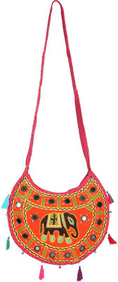 

Rajrang Women Casual Pink Cotton Sling Bag