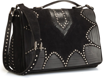 

Phive Rivers Women Casual Black Genuine Leather Sling Bag