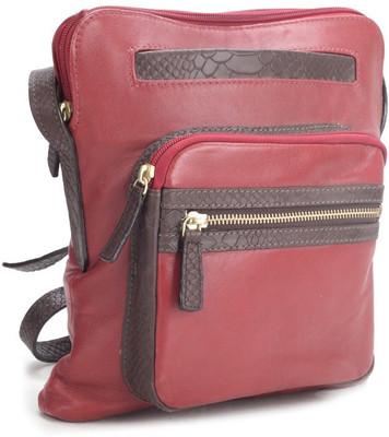 

Hidesign Women Formal Red, Brown Genuine Leather Sling Bag, Brown;red