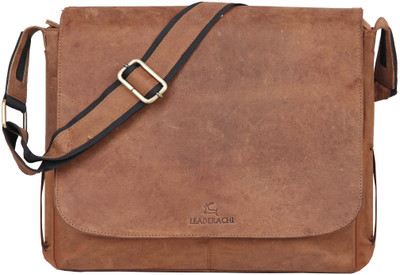 Leaderachi Men & Women Casual, Formal, Sports Brown Genuine Leather Sling Bag