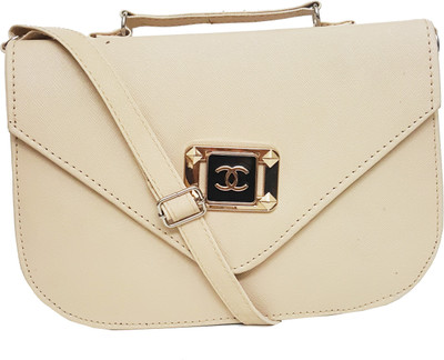 

Ravi Collections Women Casual White Leatherette Sling Bag
