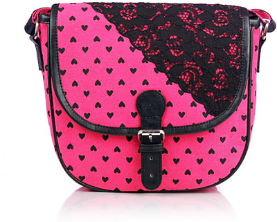 

Shaun Design Women Pink Canvas Sling Bag