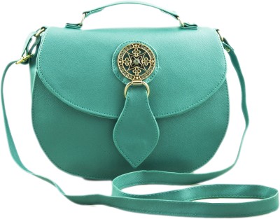 

Voaka Women Casual Green PU Sling Bag