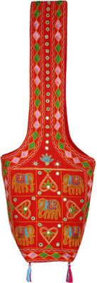 

Rajrang Women Casual Green, Red Cotton Sling Bag