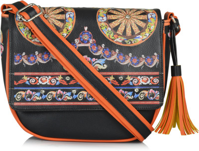 

Shaun Design Women Casual Black Leatherette Sling Bag