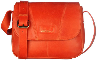 

Justanned Women Formal Orange Genuine Leather Sling Bag