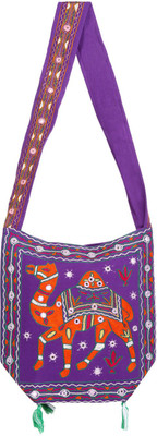 

Rajrang Women Casual Purple Cotton Sling Bag