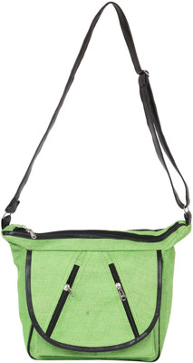 

Benicia Women Casual Green Jute Sling Bag