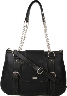 

K London Women Casual Black Leatherette Hand-held Bag