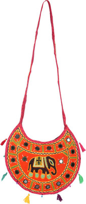 

Rajrang Women Casual Orange Cotton Sling Bag