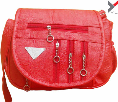 

Yours Luggage Women Casual Red PU, Cotton Sling Bag
