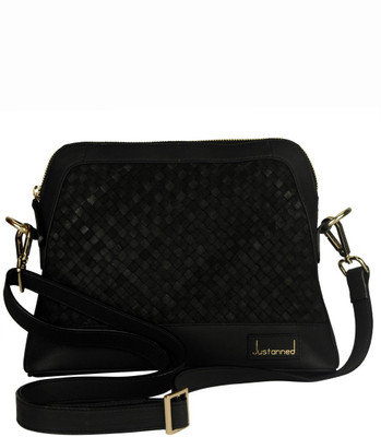 

Justanned Women Casual Black Genuine Leather Sling Bag