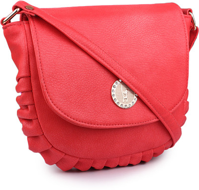 

Glasy Girls Casual Red Genuine Leather Sling Bag