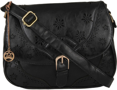 

Moedbuille Women Casual Black PU Sling Bag