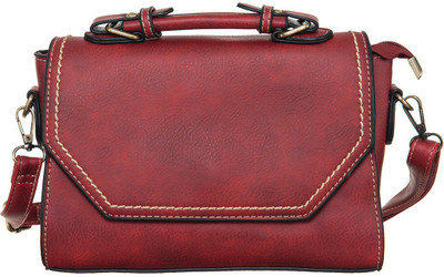 

Peaubella Women Casual Maroon Leatherette Sling Bag