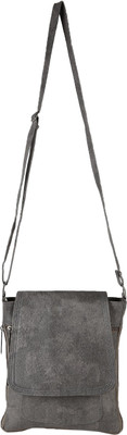 Frosty Fashion Women Casual Grey PU Sling Bag