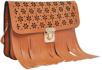 

Hawai Women Evening/Party Brown PU Sling Bag