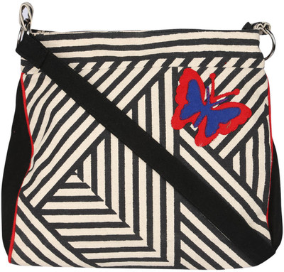

Pickpocket Women Casual Black Cotton, Canvas Sling Bag