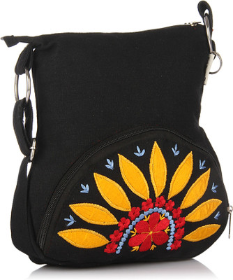 

Pickpocket Women Casual Black Canvas Sling Bag