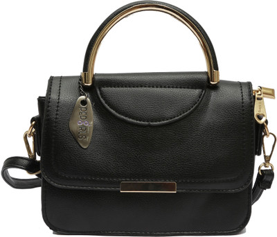 Pepgirls Girls Casual Black Leatherette Sling Bag
