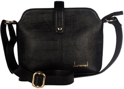 

Justanned Women Casual Black Genuine Leather Sling Bag