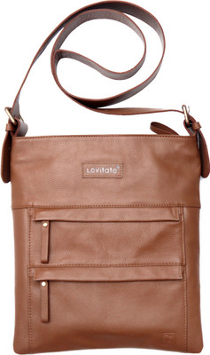 

Levitate Women Casual Brown Genuine Leather Sling Bag