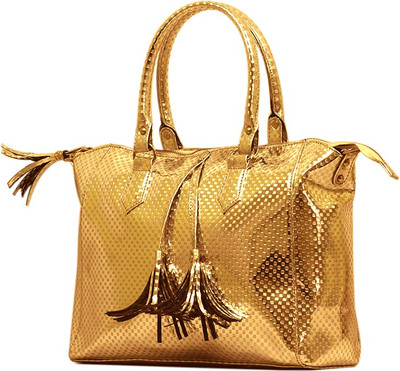 

AFRE Women Evening/Party Gold PU Hand-held Bag