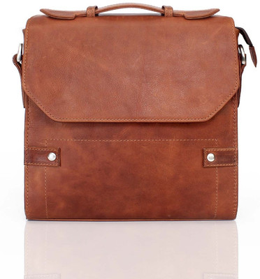 

Brune Men & Women Casual Tan Genuine Leather Sling Bag