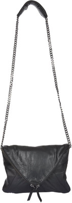 

UR CLASS Girls Casual Black Genuine Leather Sling Bag