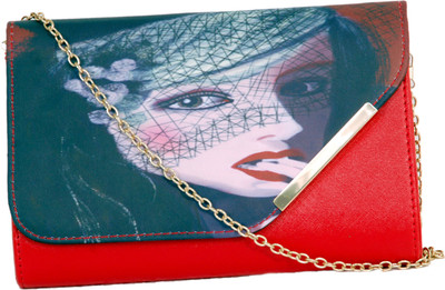 

Little Fairy Women Casual Red Canvas Sling Bag