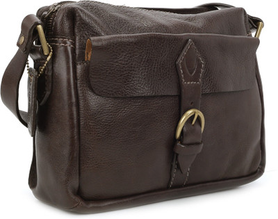 

Hidesign Women Casual Brown Genuine Leather Sling Bag