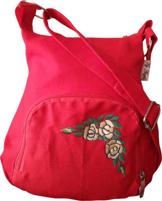 

Fly Angels Women Casual Red Canvas Sling Bag