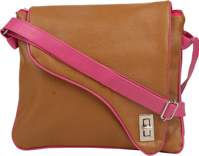 

SME JAIPUR Girls Casual Brown PU Sling Bag