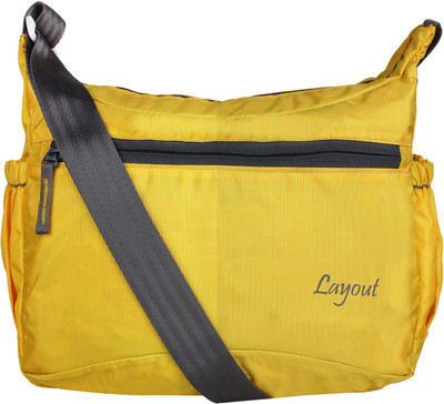 

Layout Men Casual Yellow Polyester Sling Bag
