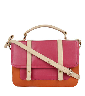

Berrypeckers Women Casual Orange PU Satchel