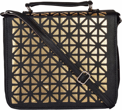 

Cuddle Women Casual Black PU Sling Bag