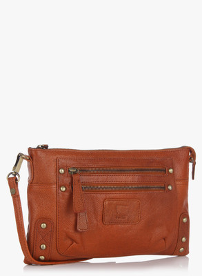 

Fume Men & Women Casual Brown Genuine Leather Sling Bag